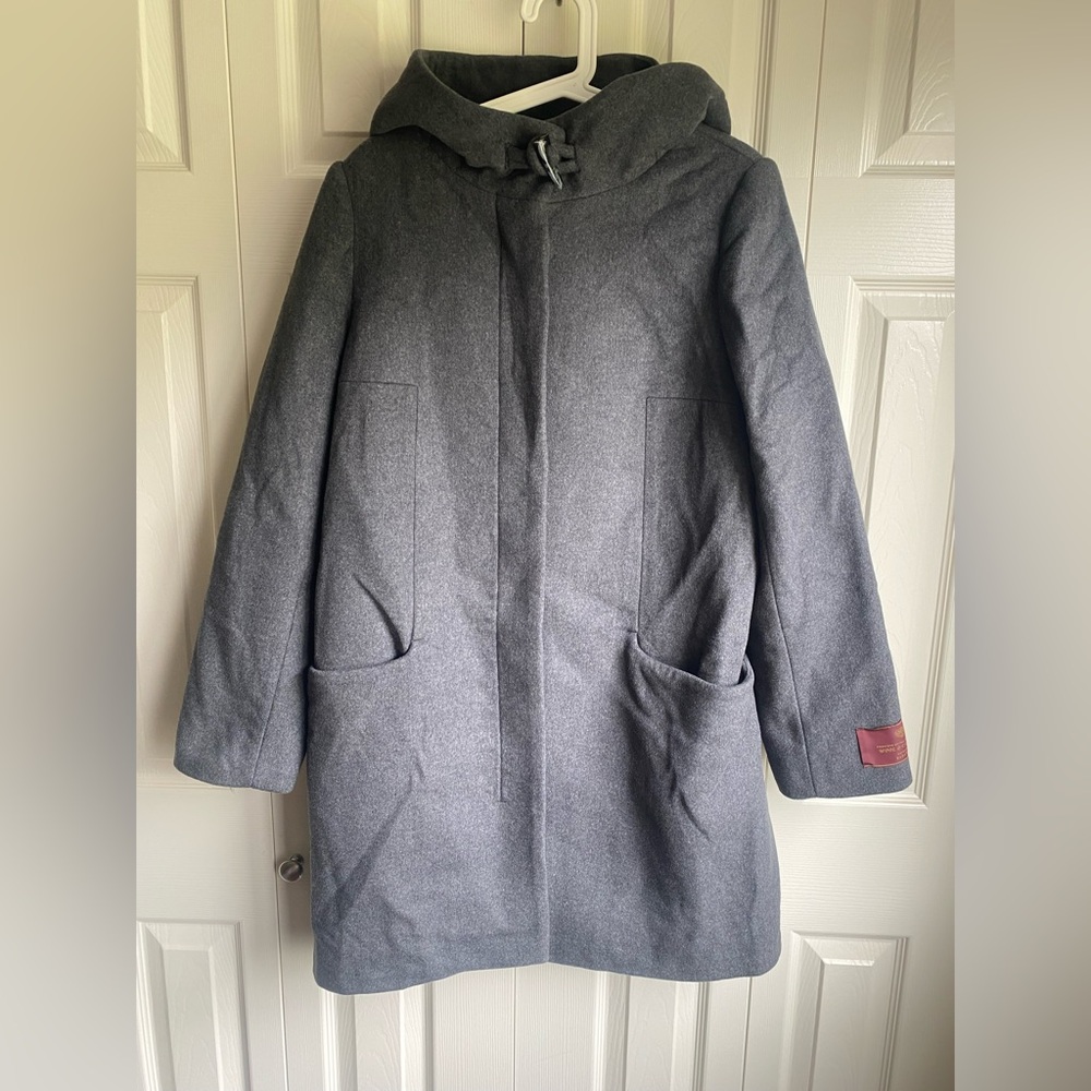 NEW Aritzia Babaton Wool Hooded Coat - Grey Size L - Picture 4 of 14